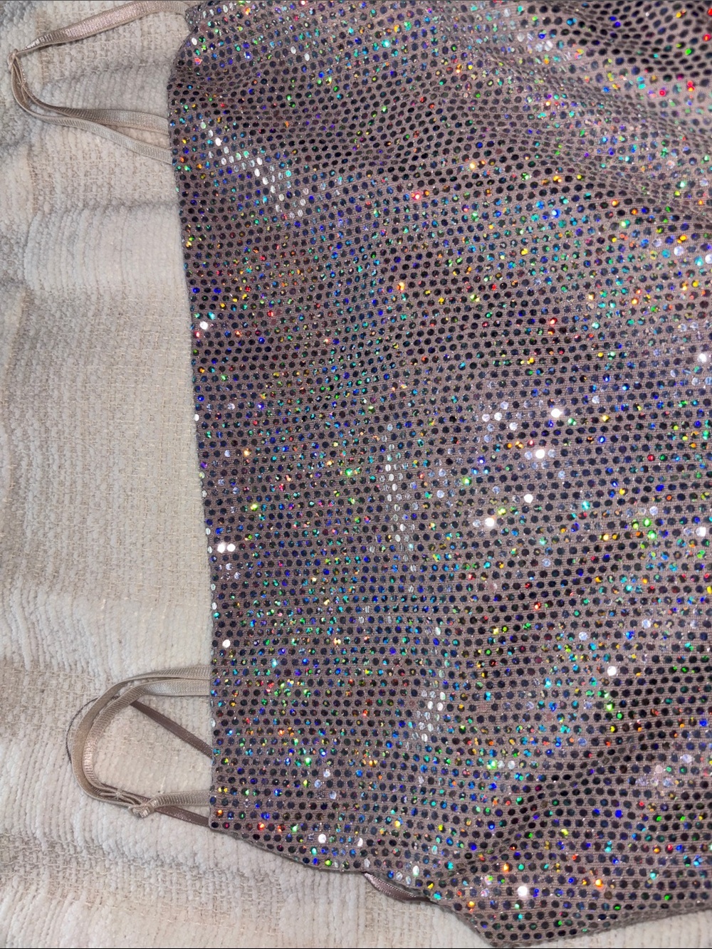 T.J.Maxx Iridescent Silver Sequin Mini Dress - Picture 2 of 6